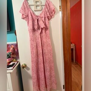 Elegant Pink Floral Dress